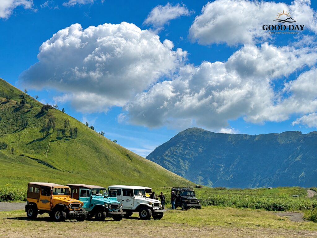 Green hills at Teletubbies Hill Mount Bromo East Java