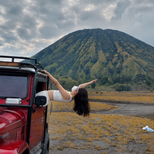 Tourists enjoying a jeep tour at Mount Bromo Indonesia