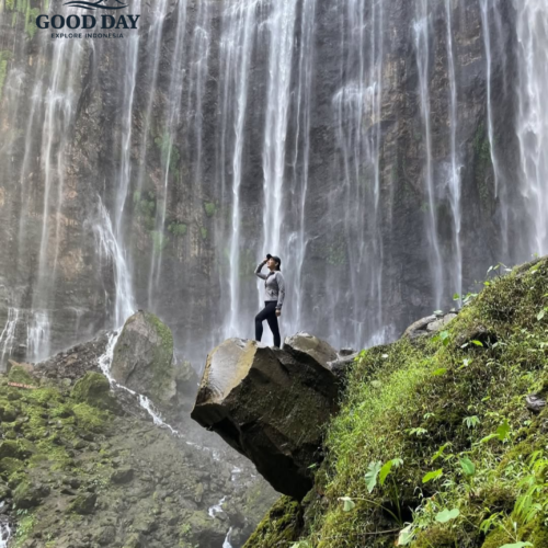 Instagrammable view of Tumpak Sewu waterfall in Indonesia