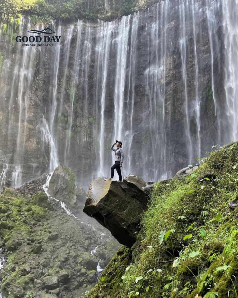 Instagrammable view of Tumpak Sewu waterfall in Indonesia