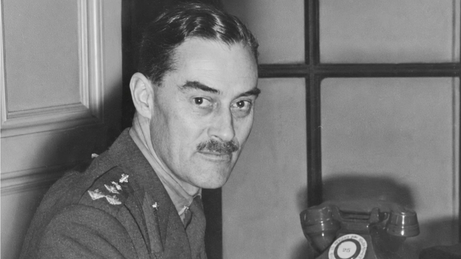 Brigadier A.W.S. Mallaby, commander of British forces in Surabaya, Indonesia, photographed before the Battle of Surabaya in 1945.