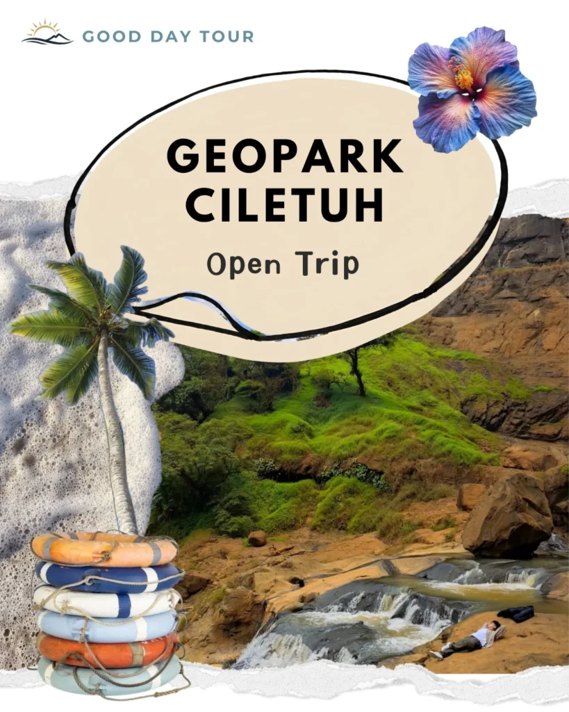 Geopark Ciletuh Open Trip in West Java, Indonesia by Good Day Tour featuring waterfalls, scenic landscapes, and UNESCO Global Geopark attractions.