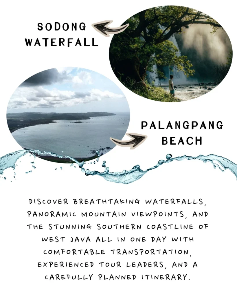 Geopark Ciletuh Open Trip in West Java, Indonesia by Good Day Tour featuring waterfalls, scenic landscapes, and UNESCO Global Geopark attractions.