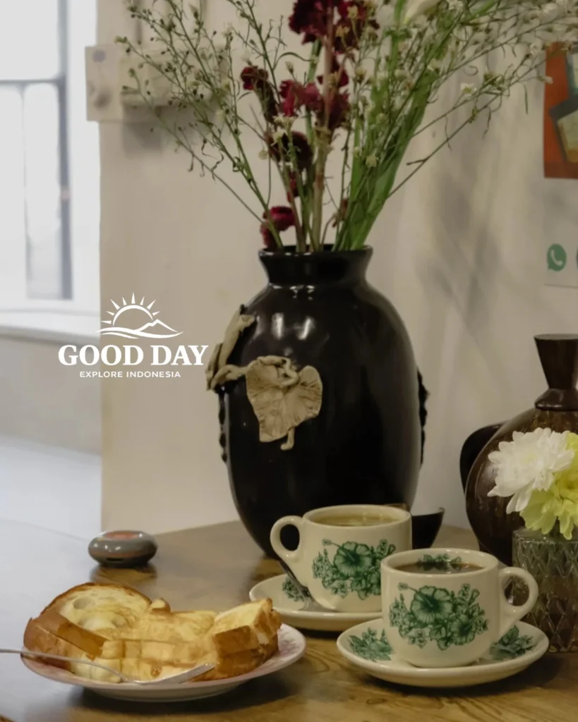Local café in Glodok Jakarta serving traditional coffee and toasted bread