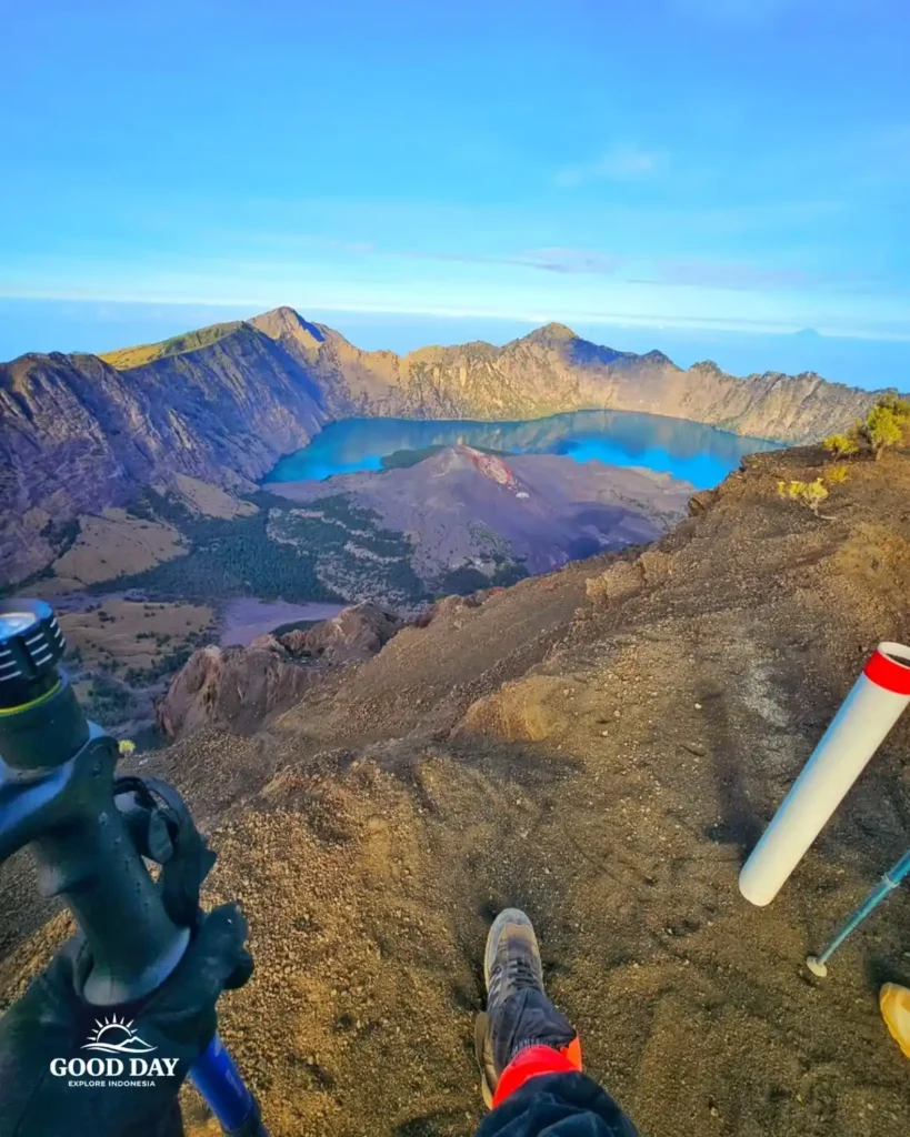 Mount Rinjani and scenic mountain landscape in Lombok, Indonesia
