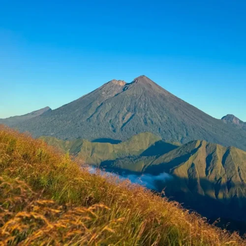 Mount Rinjani and scenic mountain landscape in Lombok, Indonesia