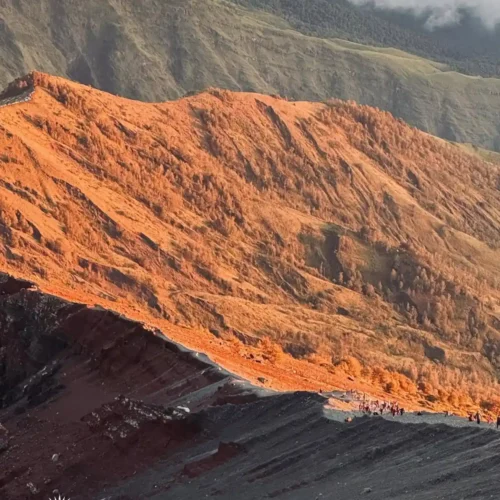 Mount Rinjani and scenic mountain landscape in Lombok, Indonesia