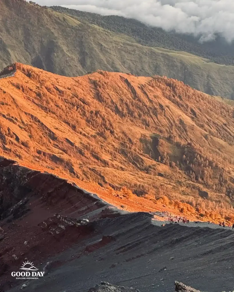 Mount Rinjani and scenic mountain landscape in Lombok, Indonesia