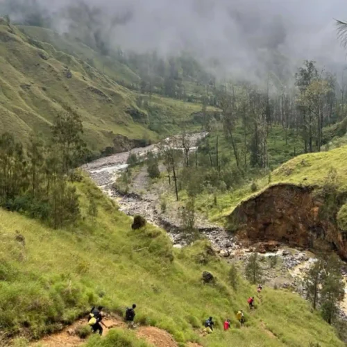 Mount Rinjani and scenic mountain landscape in Lombok, Indonesia