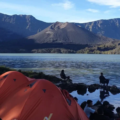 Mount Rinjani and scenic mountain landscape in Lombok, Indonesia