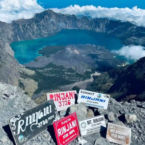 Mount Rinjani and scenic mountain landscape in Lombok, Indonesia