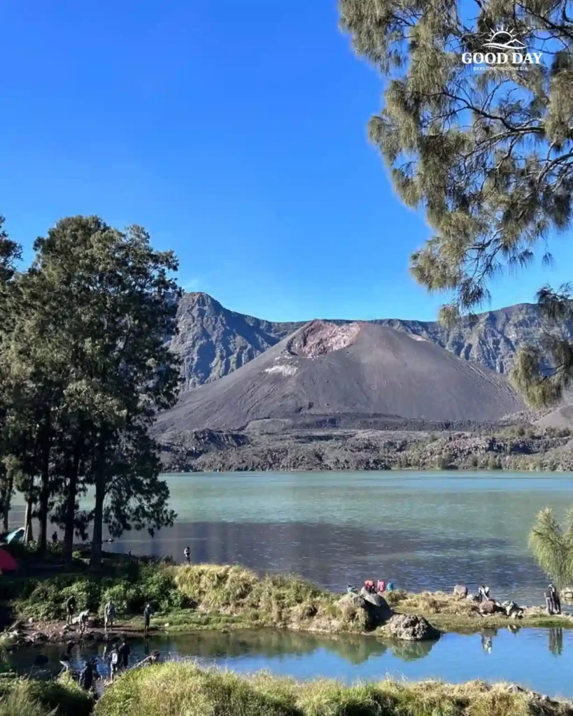 Mount Rinjani and scenic mountain landscape in Lombok, Indonesia